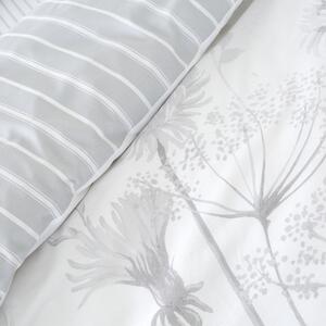 Biało-szara pościel Catherine Lansfield Meadowsweet Floral, 200x200 cm