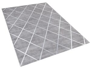 Dywan wiskozowy jasnoszary geometryczny wzór w romby 140 x 200 cm Atike Beliani