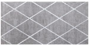 Dywan wiskozowy jasnoszary geometryczny wzór w romby 80 x 150 cm Atike Beliani