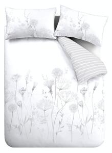 Biało-szara pościel Catherine Lansfield Meadowsweet Floral, 200x200 cm