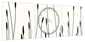 Obraz - Łąka graficzna N⁰3 (z zegarem) (90x30 cm)