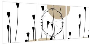 Obraz - Łąka graficzna N⁰2 (z zegarem) (90x30 cm)
