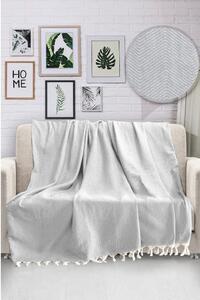 Jasnoszara bawełniana narzuta na łóżko Viaden HN, 170x230 cm