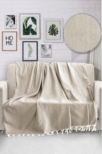 Beżowa bawełniana narzuta na łóżko Viaden HN, 170x230 cm