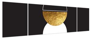 Obraz - Abstrakcja złoto i czerń N⁰2 (170x50 cm)