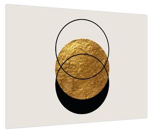 Obraz - Abstrakcja złoto-biała N⁰2 (70x50 cm)