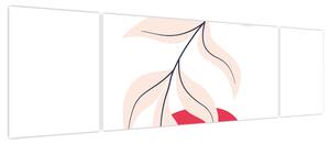 Obraz - Różowa abstrakcja kwiatowa N⁰2 (170x50 cm)