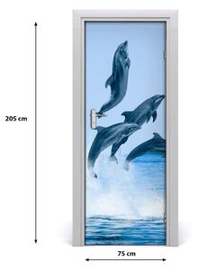 Fototapeta samoprzylepna na drzwi skaczące delfiny