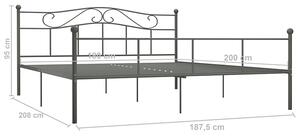 Szare metalowe łóżko w stylu loftowym 180x200 cm - Okla