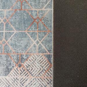 Nowoczesny brązowy dywan w geometryczny wzór - Sellu 3X