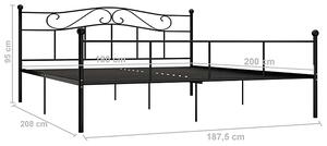 Czarne metalowe łózko dwuosobowe 180x200 cm - Okla