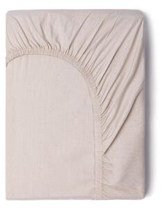 Beżowe bawełniane prześcieradło elastyczne Good Morning, 160x200 cm