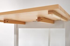 Rozkładany stół sosnowy z białą konstrukcją Bonami Essentials Brisbane, 120(200)x70 cm