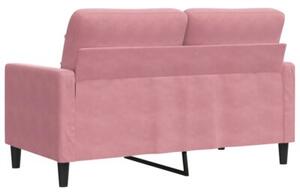 Sofa 2-osobowa, rÃ³Å¼owy, 120 cm, tapicerowana aksamitem
