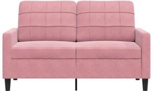 Sofa 2-osobowa, rÃ³Å¼owy, 120 cm, tapicerowana aksamitem