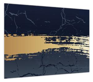 Obraz - Niebiesko-złota abstrakcja N⁰2 (70x50 cm)