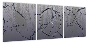 Obraz - Niebiesko-złota abstrakcja N⁰1 (z zegarem) (90x30 cm)