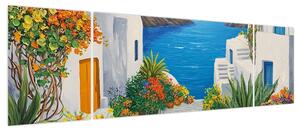Obraz - Grecka uliczka (170x50 cm)