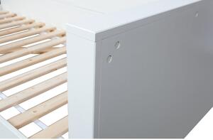 Białe łóżko jednoosobowe z drewna sosnowego WOOOD Connect, 90x200 cm