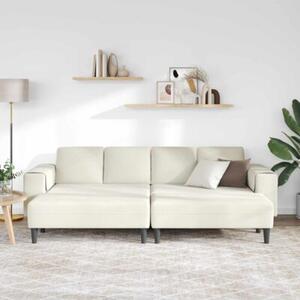 Nowoczesna sofa do salonu w kremowym kolorze z poduszkami i podÅokietnikami z poliesteru