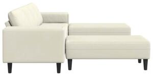 Nowoczesna sofa do salonu w kremowym kolorze z poduszkami i podÅokietnikami z poliesteru