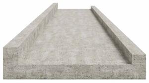 Półki ścienne, 2 szt., szarość betonu, 115x9x3 cm