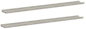 Półki ścienne, 2 szt., szarość betonu, 115x9x3 cm