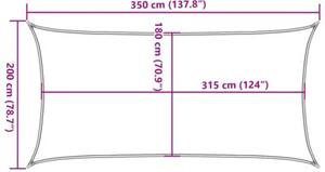 Żagiel przeciwsłoneczny, 160 g/m², kremowy, 2x3,5 m, hdpe