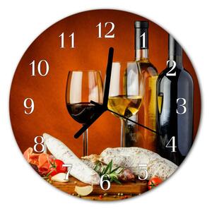 Zegar szklany okrągły Wino