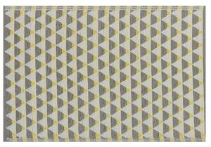 Dywan zewnętrzny szaro-żółty materiał syntetyczny 120 x 180 cm geometryczny wzór Hisar Beliani