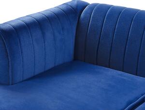 Narożnik niebieski glam welurowy dodatkowe poduszki prawostronny 3-osobowy Timra Beliani