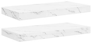 Półka ścienna w nowoczesnym stylu z materiału drewnopochodnego, biały marmur, 50 x 23,5 x 4 cm