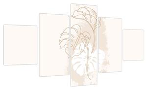 Obraz - Line art monstera N⁰1 (125x70 cm)
