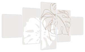 Obraz - Line art monstera N⁰2 (125x70 cm)