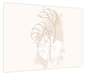Obraz - Line art monstera N⁰1 (70x50 cm)