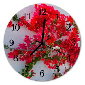 Zegar szklany okrągły Kwiaty