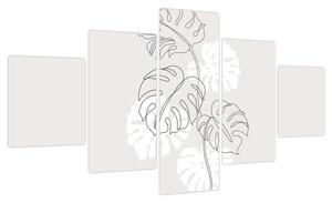 Obraz - Line art monstera N⁰3 (125x70 cm)