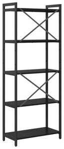 Półka na książki czarny dąb 60 x 30 x 155 cm