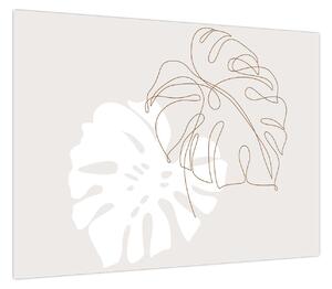 Obraz - Line art monstera N⁰2 (70x50 cm)