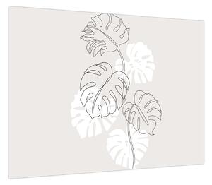 Obraz - Line art monstera N⁰3 (70x50 cm)