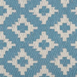Wzorzysty dywan zewnętrzny z tworzywa z recyklingu 120 x 180 cm jasnoniebieski Thane Beliani