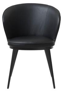 Czarne krzesło do jadalni z imitacji skóry Unique Furniture Gain Leath