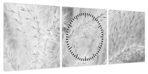 Obraz - Trawa pampasowa N⁰1 (z zegarem) (90x30 cm)