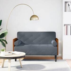 Sofa dwuosobowa z poduszkami waÅkowymi ciemnoszara 110 cm
