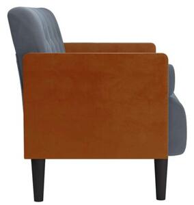Sofa dwuosobowa z poduszkami waÅkowymi ciemnoszara 110 cm