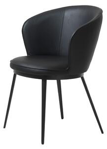 Czarne krzesło do jadalni z imitacji skóry Unique Furniture Gain Leath