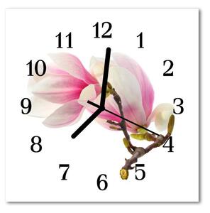 Zegar ścienny kwadrat Kwiat magnolii