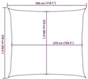 Żagiel przeciwsłoneczny, 160 g/m², kremowy, 2,5x3 m, hdpe