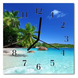 Zegar szklany kwadratowy Palmy wyspa