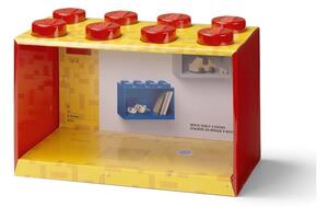 Dziecięca czerwona półka ścienna LEGO® Brick 8